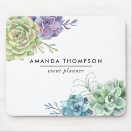 水彩デザートサボテン多肉類 マウスパッド