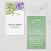 水彩デザートサボテン多肉類 名刺 (正面/裏面)