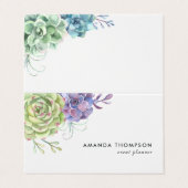 水彩デザートサボテン多肉類 名刺 (外部フラット)