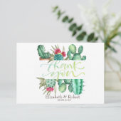 水彩デザートサボテン水玉模様サンキューカード サンキューカード (スタンド正面)