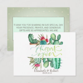 水彩デザートサボテン水玉模様サンキューカード サンキューカード
