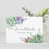 水彩デザートサボテン結婚ツ感謝していズ サンキューカード (スタンド正面)