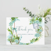 水彩デザートサボテン結婚ツ感謝していズ サンキューカード (スタンド正面)