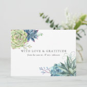 水彩デザートサボテン結婚ツ サンキューカード (スタンド正面)