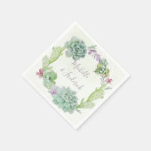 水彩デザートサボテン結婚ツ スタンダードカクテルナプキン (角)