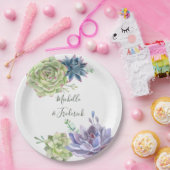 水彩デザートサボテン結婚ツ ペーパープレート (パーティー)