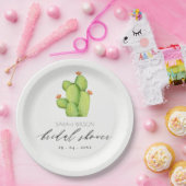 水彩デザートサボテン花ブライダルシャワー ペーパープレート (パーティー)