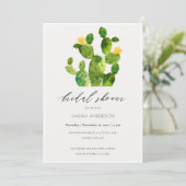 水彩デザートサボテン花ブライダルシャワー 招待状 (スタンド正面)