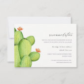 水彩デザートサボテン花宿泊施設 招待状 (正面)