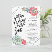 水彩デザートレッドサボテン水玉模様 招待状 (スタンド正面)