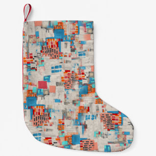 水彩デジタルテクスチャパターン スモールクリスマスストッキング