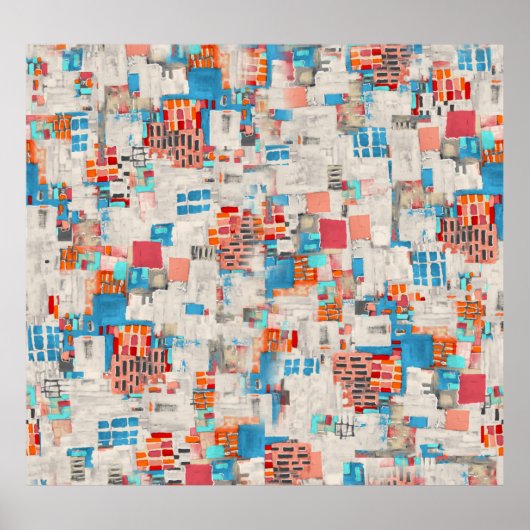 水彩デジタルテクスチャパターン ポスター (正面)