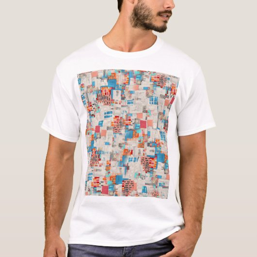 水彩デジタルテクスチャパターン Tシャツ (正面)