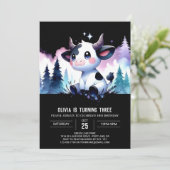 水彩デジタル牛誕生日 招待状 (スタンド正面)