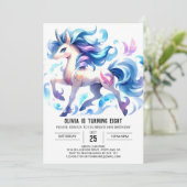 水彩デジタル馬の誕生日 招待状 (スタンド正面)