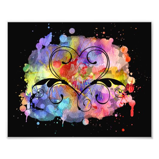 水彩デジタ絵画ル |ハート切り出し フォトプリント            (正面)