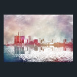 水彩デトロイト ポスター<br><div class="desc">デトロイトの水彩画のように見えるデトロイトのスカイラインのデジタル絵画的に拡張された写真。</div>