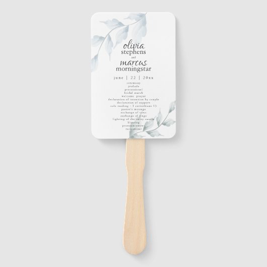 水彩デュスティーブルー デュスティーセイジ フローラル ハンドファン (正面)