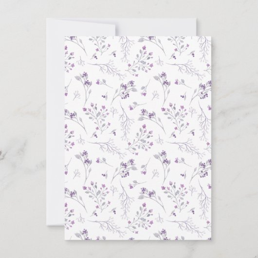 水彩デリケートパープルフラワーズ《キリスト教》洗礼式や命名式 招待状 (裏面)