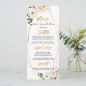 水彩デリケート開花ブーケットメニュー 招待状 (スタンド正面)