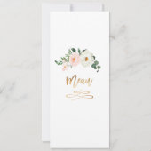 水彩デリケート開花ブーケットメニュー 招待状 (裏面)