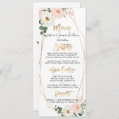 水彩デリケート開花ブーケットメニュー 招待状 (正面/裏面)