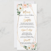 水彩デリケート開花ブーケットメニュー 招待状 (正面)