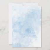 水彩デルフィニウムブルーの花ブライダルシャワー 招待状 (裏面)