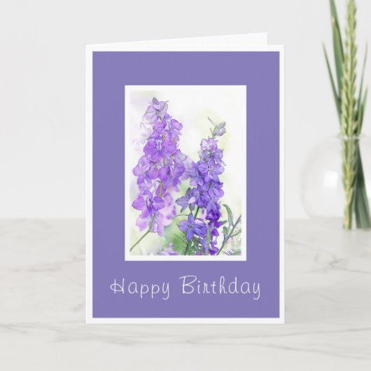 水彩デルフィニウム カード (正面)