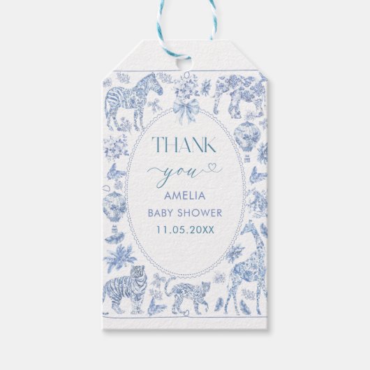 水彩トイルサファリエレガントチノイセリギフトラベル ギフトタグ (正面)