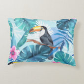 水彩トゥーカン:熱帯シームレス アクセントクッション (裏面)