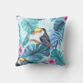 水彩トゥーカン：熱帯シームレス クッション (裏面)