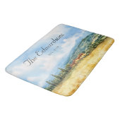 水彩トスカーナ地中海のファミリー名 バスマット (アングル)