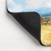 水彩トスカーナ地中海のファミリー名 マウスパッド (コーナー)