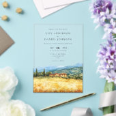 水彩トスカーナ イタリア 目的地 ウェディング アクリル招待状 (インサイチュ (ウェディング))