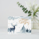 水彩トナカイのクリスマスポストカード インビテーションポストカード (スタンド正面)