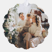 水彩トナカイ青クリスマスオーナメントカード オーナメントカード (裏面)