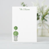 水彩トピアリモノグラムのーノートカード サンキューカード (スタンド正面)