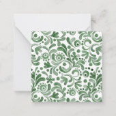 水彩トピアリーモノグラムのギフトエンクロージャー ノートカード (裏面)