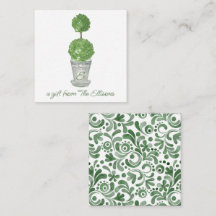 水彩トピアリーモノグラムのギフトエンクロージャー