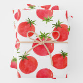 水彩トマト模様 ラッピングペーパーシート (インサイチュ)