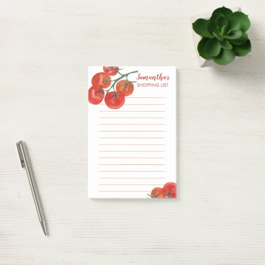 水彩トマト食料品店リスト食事計画 ポストイット (オフィス)