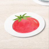 水彩トマト ラウンドペーパーコースター (アングル)