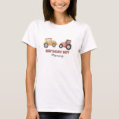 水彩トラクターの誕生日お母さん  何歳でも Tシャツ (正面)