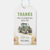 水彩トラクター誕生日パーティー ギフトタグ (正面)