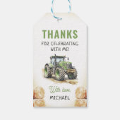 水彩トラクター誕生日パーティー ギフトタグ (裏面)