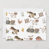 水彩トラクター 1歳誕生日写真 招待状 (裏面)