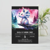 水彩トリケラお洒落トプ誕生日 招待状 (スタンド正面)