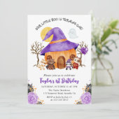 水彩トリックハロウィーン1st誕生日 招待状 (スタンド正面)