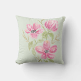 水彩トリプルピンク開花 クッション
